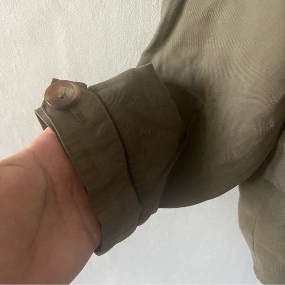 Zara Ruffle Military Green Cardigan Size M - Picture 3 of 6